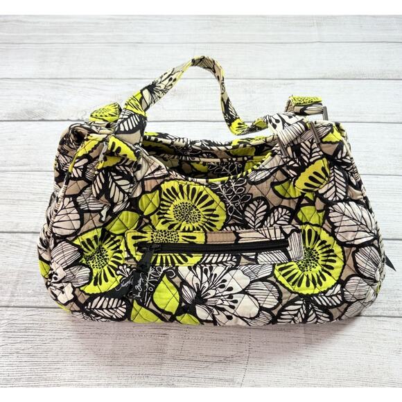 Vera Bradley Retired Citron Emily Satchel Bright Yellow Shoulder Handbag Purse - Picture 5 of 11